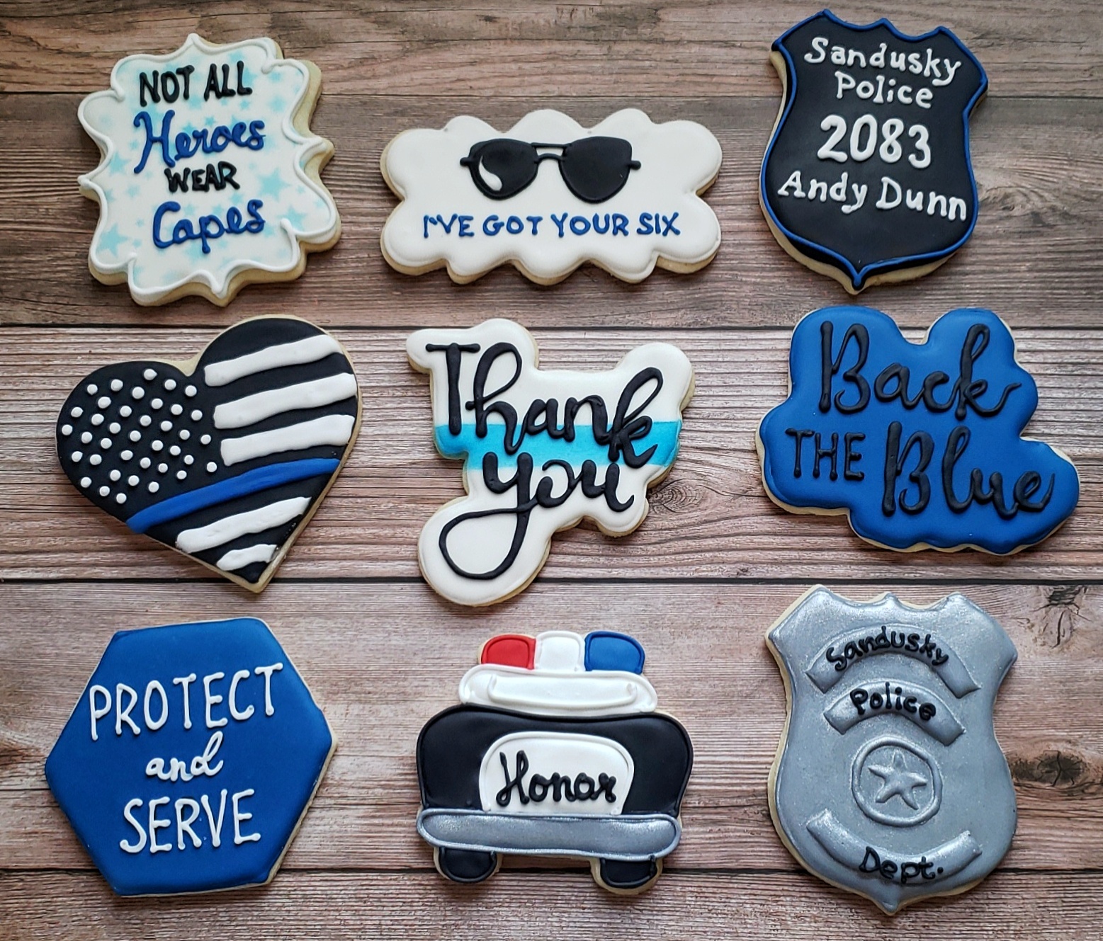 Back the Blue Decorated Cookies